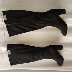 Black Suede Knee High Boots